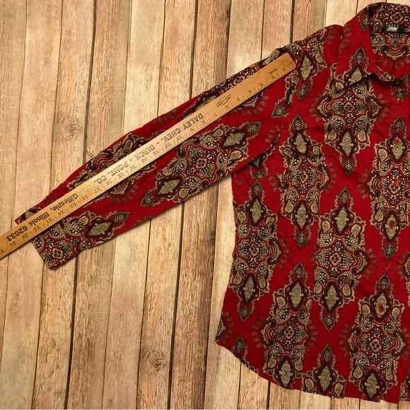 Jones New York Signature Woman 2X Fitted Button Up Blouse long Sleeve - Picture 4 of 9